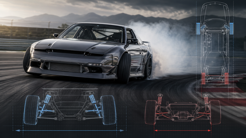Why Drift Cars Run a Wider Front Track Than Rear
