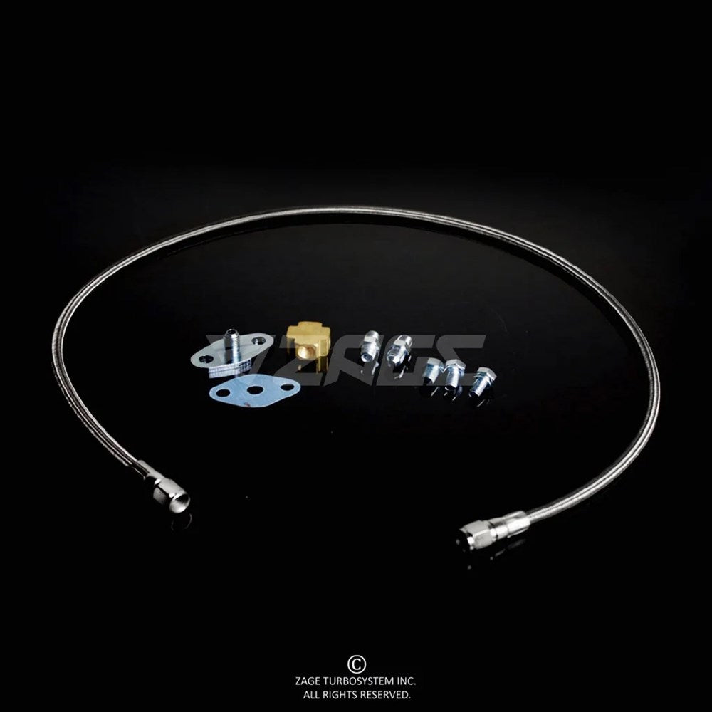 Braided Oil Feed Line Kit for Top Mount Turbos On Nissan SR20DET Engines (Order in)