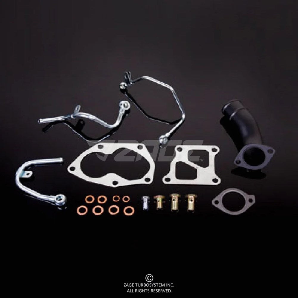Oil & Water Hard Line Kit With Gaskets and Outlet Pipe for Mitsubishi EVO 9 Turbos (Order in)