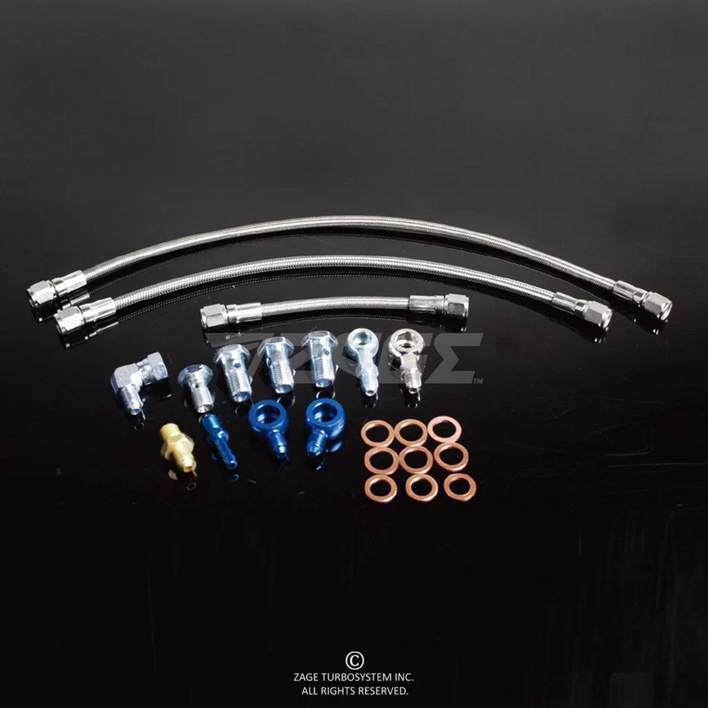 Braided Oil & Water Line Kit for Nissan RB25 Low Mount Turbo (Order in)