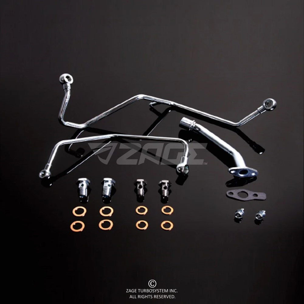 Oil & Water Hardline Kit For TD04 Upgrade Turbo on Saab 9000 AERO 2.0L, 2.3L 1993-1998 (Order in)