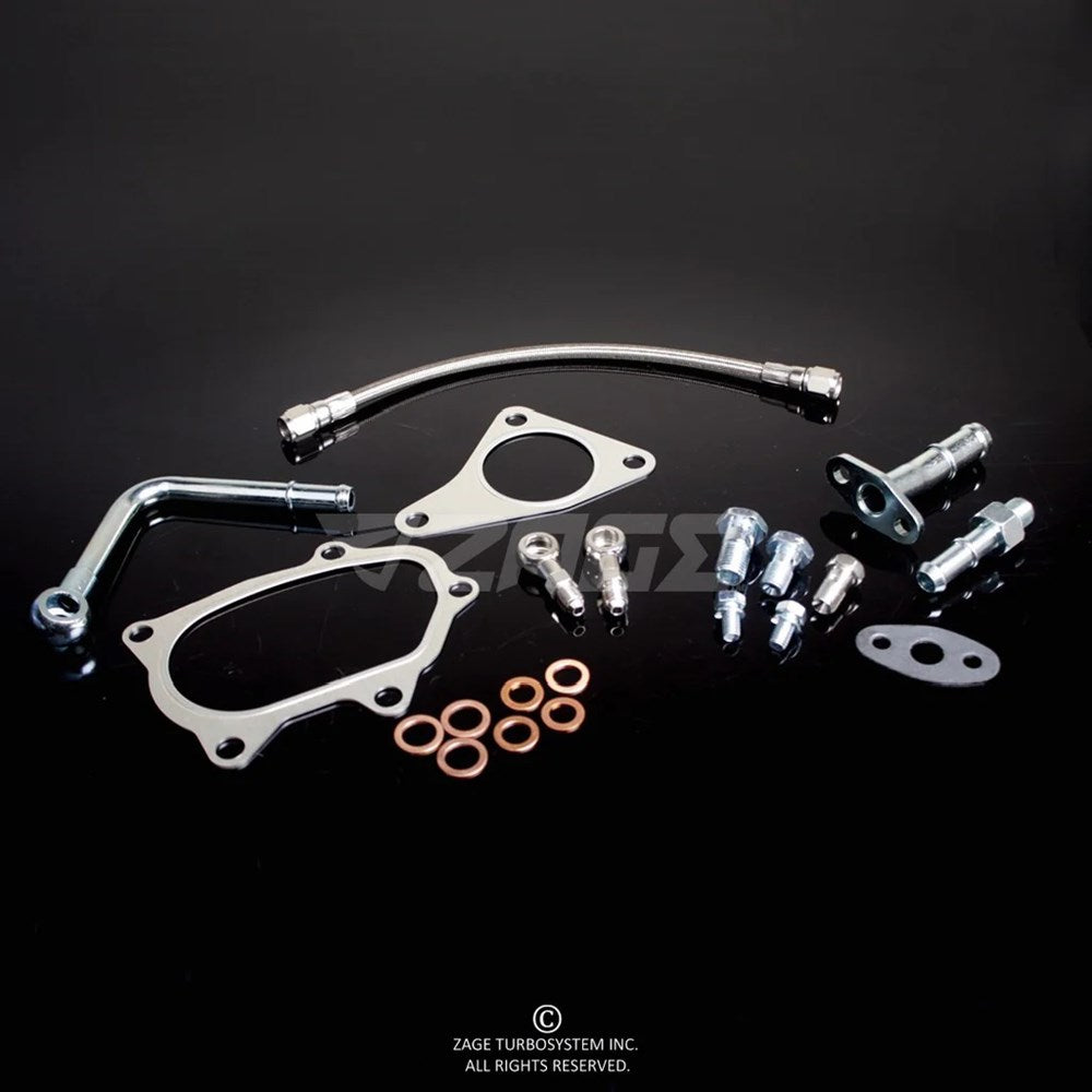 Braided Oil & Water Line With Gaskets Kit For Garrett GT25/ GT28 Hybrid turbo on Subaru Impreza WRX STI (Order in)