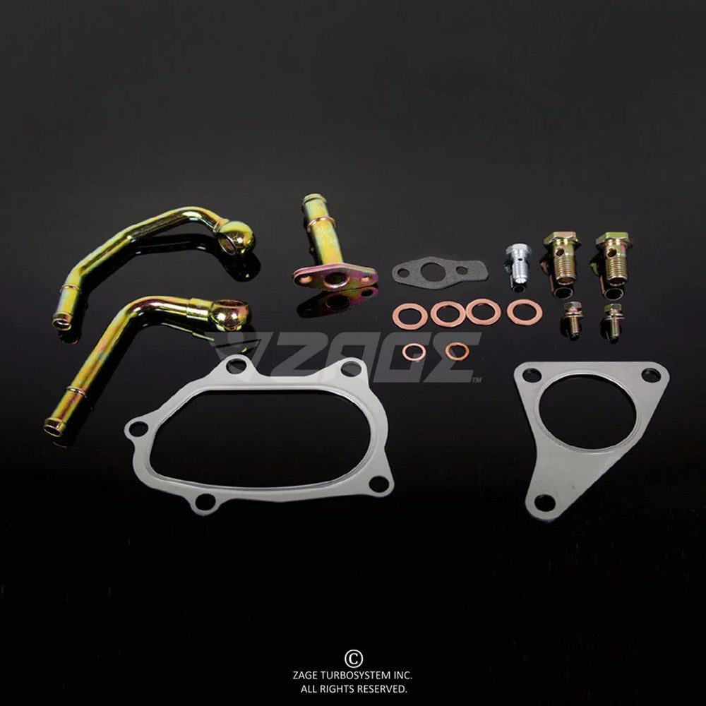 Braided Oil Feed W/ Water Fittings & Gasket Kit For Subaru Impreza EJ20/25 TD05/06 Turbos (Order in)
