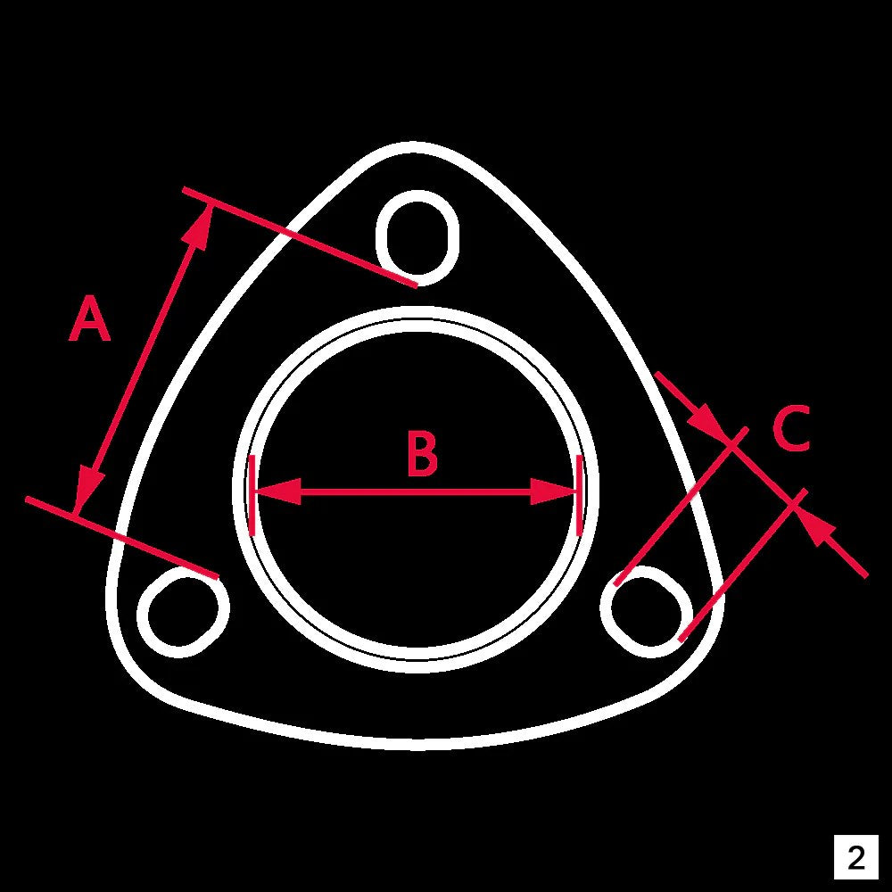 3-Bolt Exhaust Gasket 73.5mm (Order in)