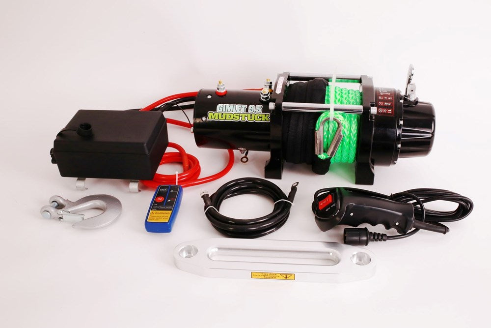 Mudstuck 9500lbs Winch 12V with Dyneema (SHORT DRUM)