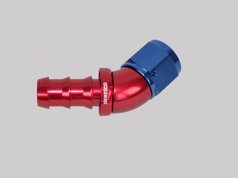 Push Lock Fitting 45 Degree AN10-15.8mm Barb Black