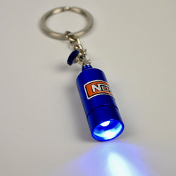 NOS Bottle Keychain with LED - Blue