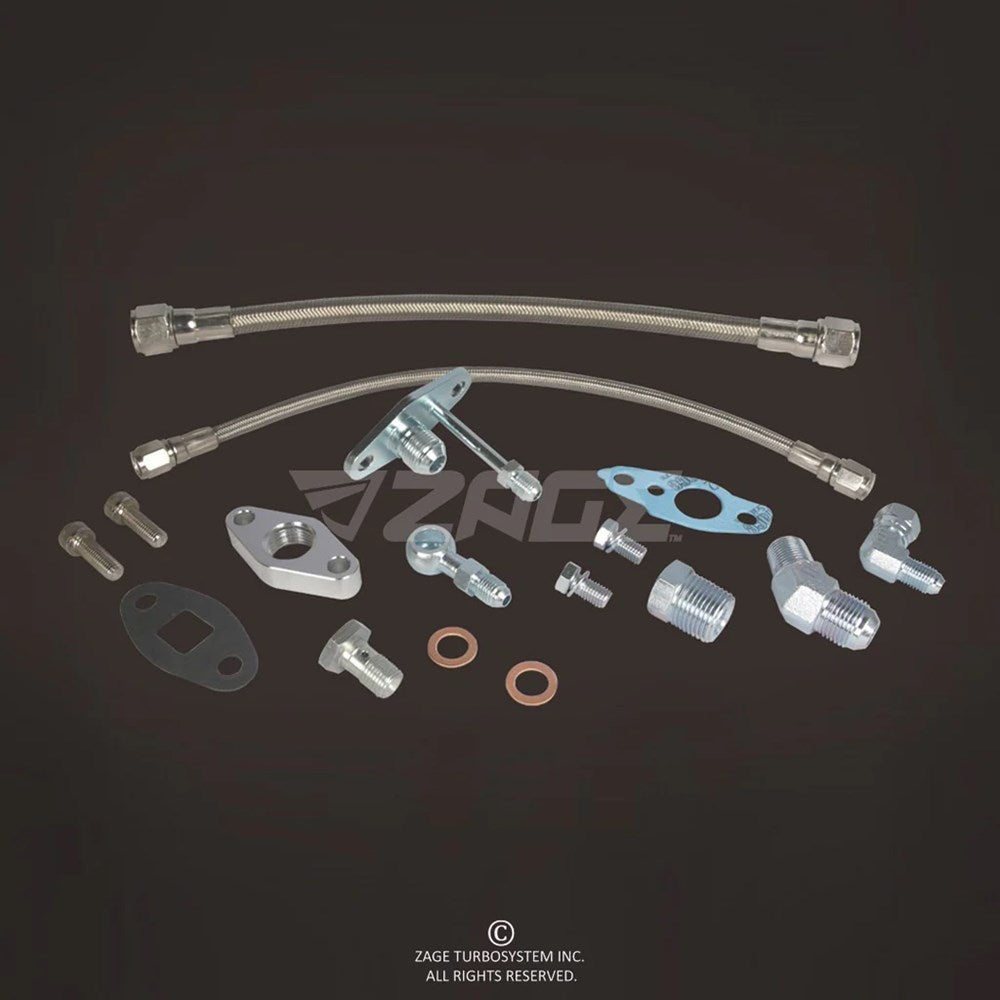 Braided Oil Feed & Drain Line Kit for Toyota CT12, CT20, CT26 Turbos