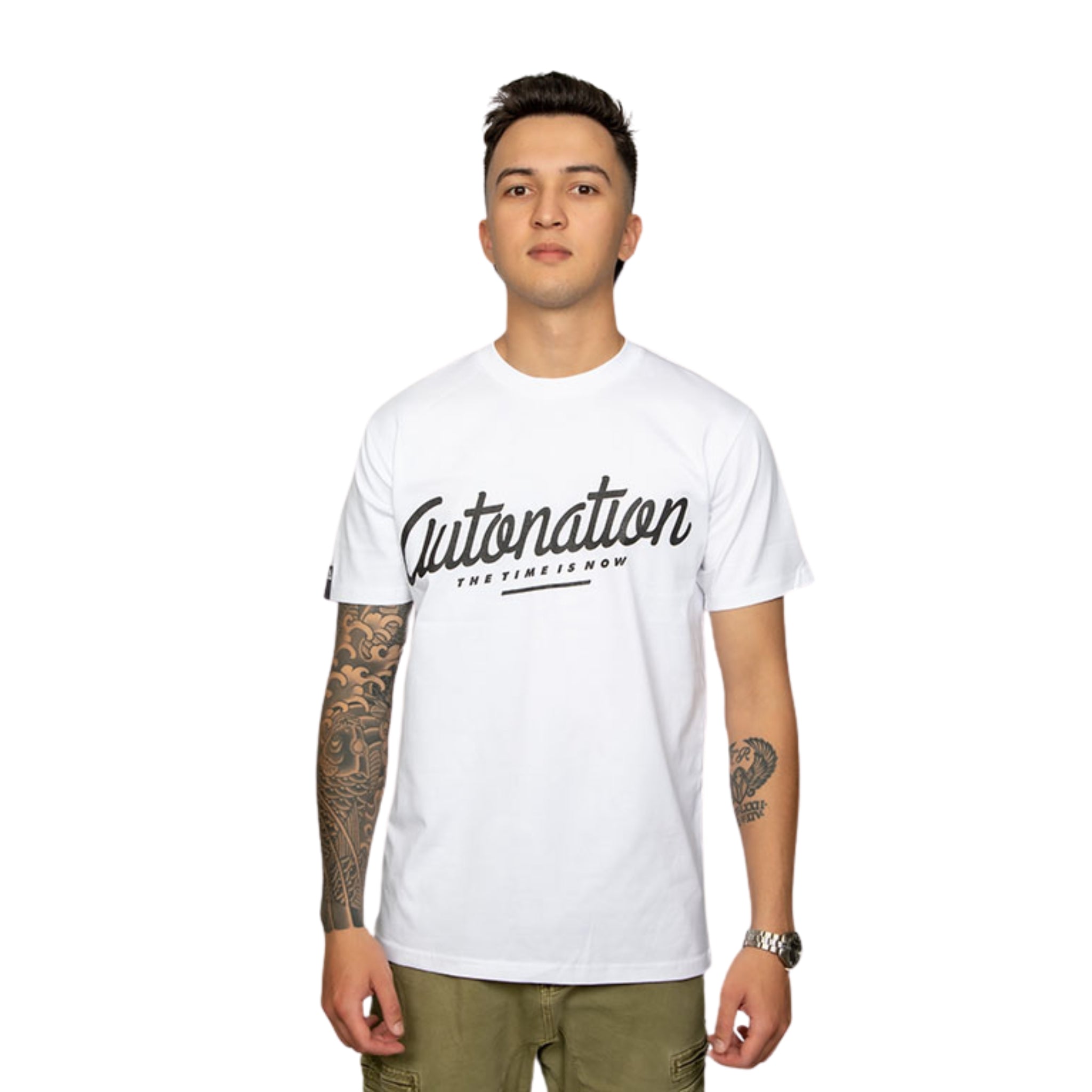 Autonation Mens Italic Tee - white