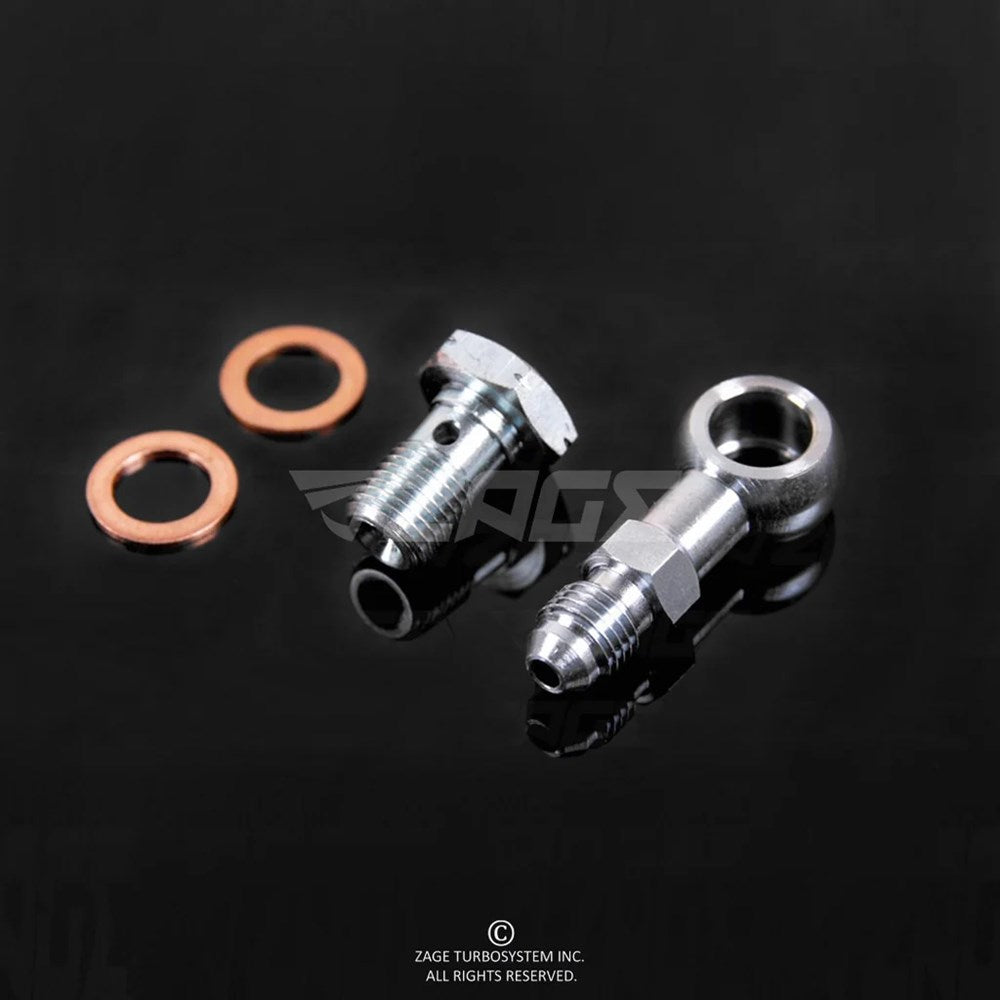 Turbo Oil Feed Banjo Fitting Kit M10x1.5mm W/1.5mm Hole - AN4 50mm (Order in)