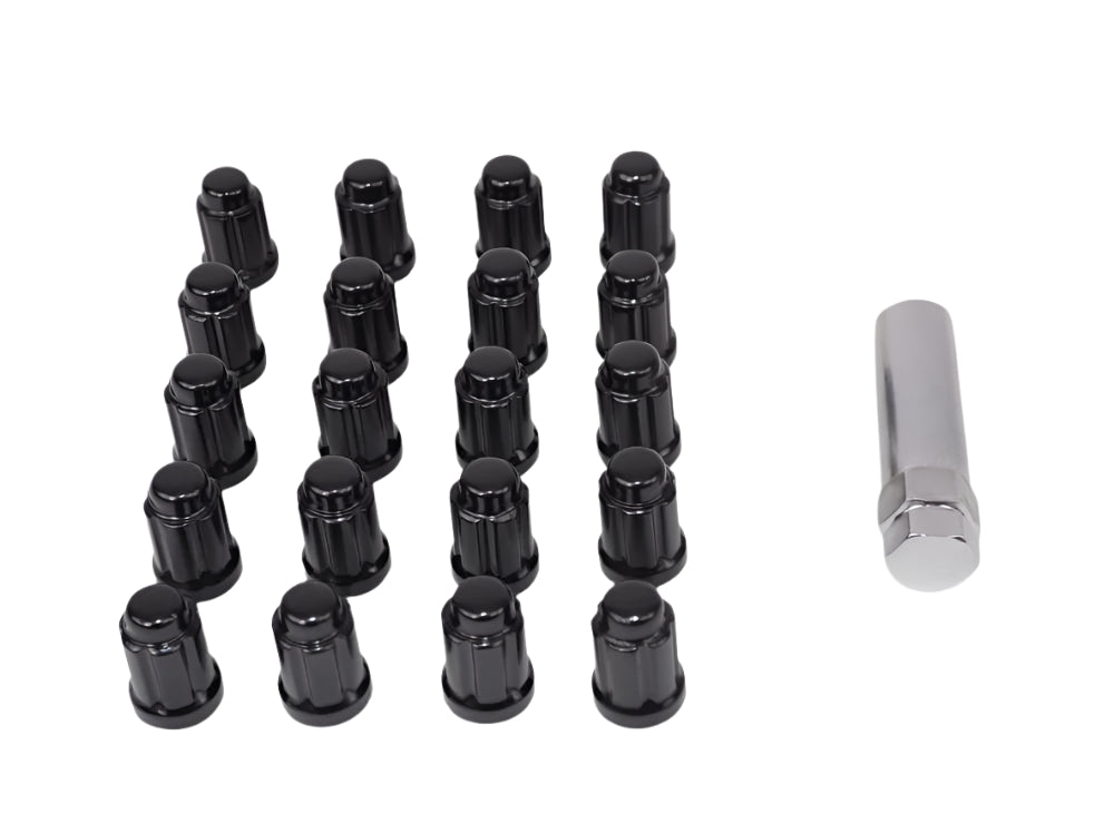 6 Spline Black Wheel Nuts 12x1.5 20 Set (5 STUD)