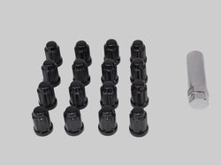 6 Spline Black Wheel Nuts 12x1.5 16 Set (4 STUD)