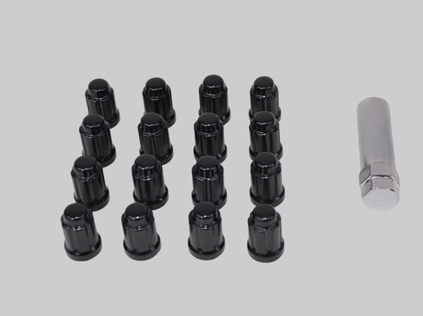 6 Spline Black Wheel Nuts 12x1.25 16 Set (4 STUD)