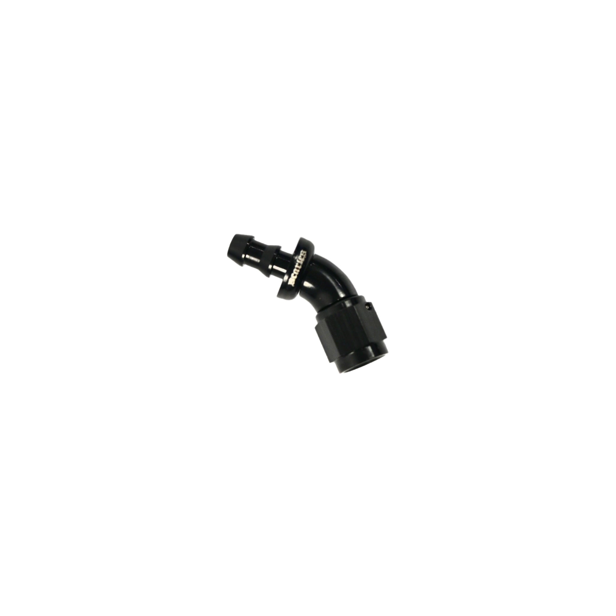 Push Lock Fitting 45 Degree AN4-6.35mm Barb Black