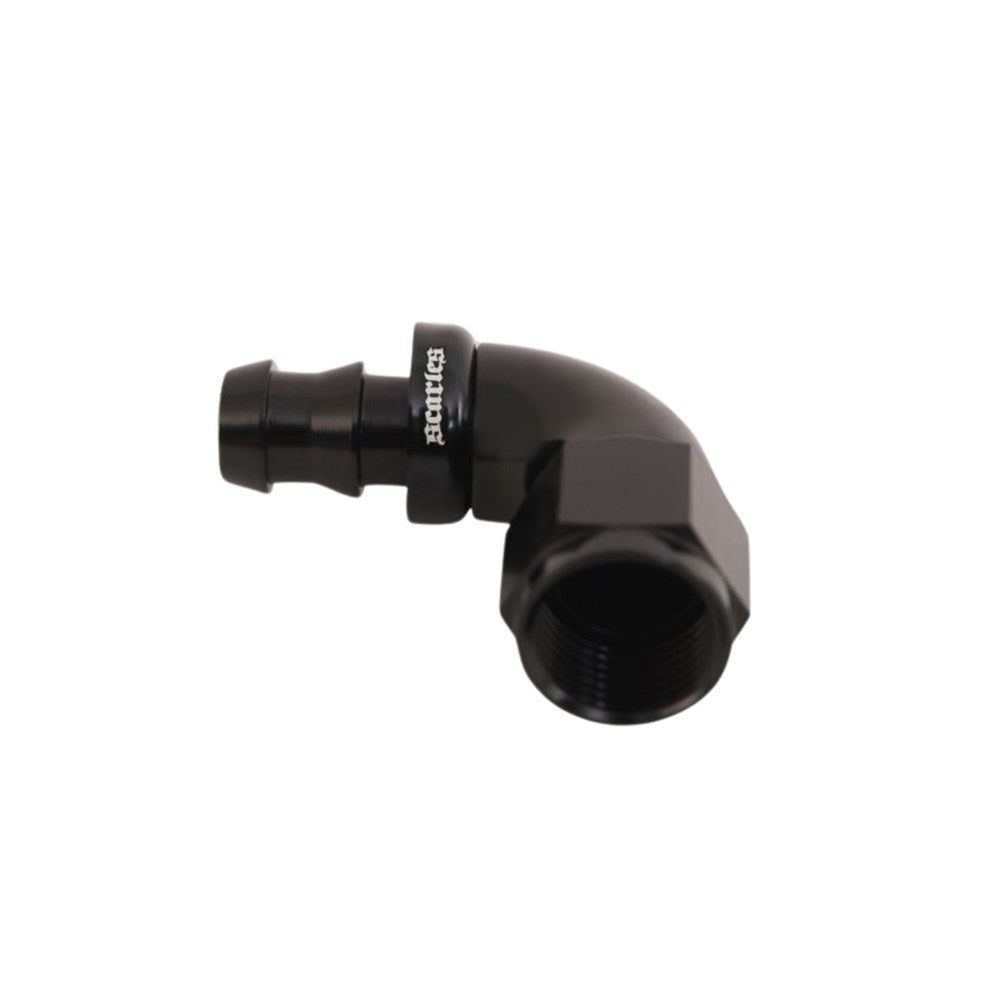 Push Lock Fitting 90 Degree AN12-19.05mm Barb Black