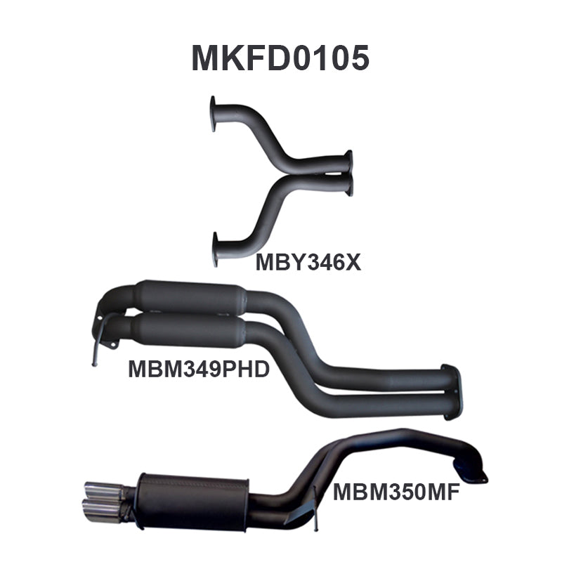 BA BF V8 SEDAN 2.5in DUAL CATBACK PHD/MF (Order in)