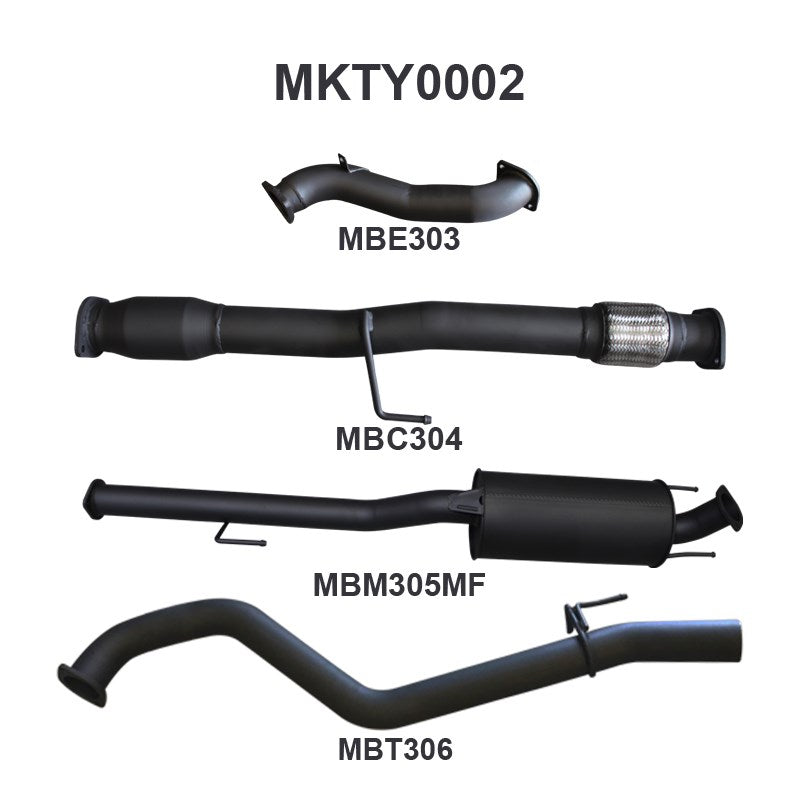 Toyota Hilux (KUN26R 3.0L D4D) - 3in Muffler With Cat