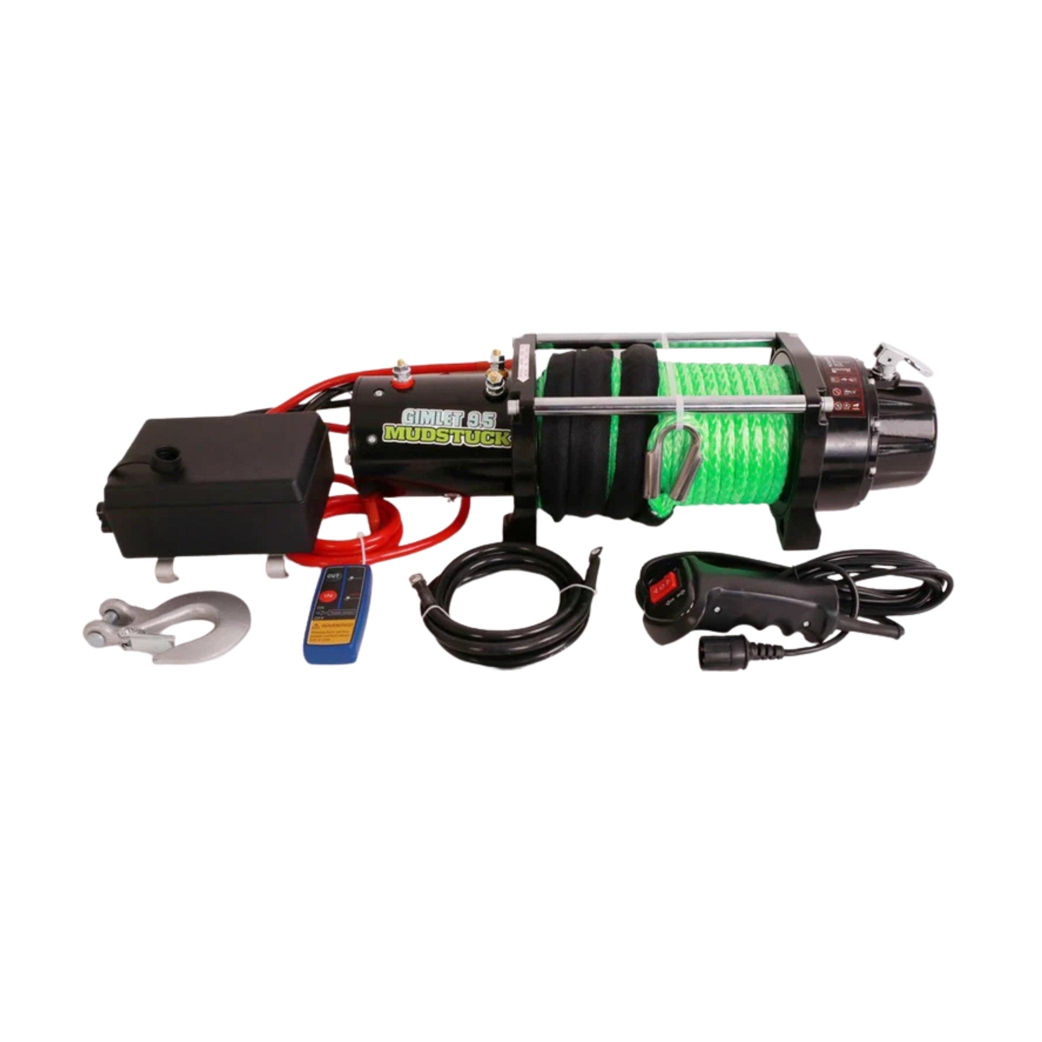 Mudstuck 9500lbs Winch 12V with Dyneema (SHORT DRUM)