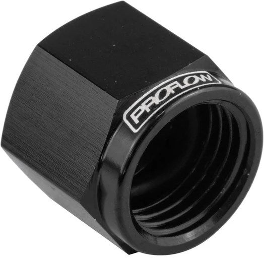 PROFLOW FITTING ALUMINIUM AN FLARE CAP -06AN, BLACK - PFE820-06BK