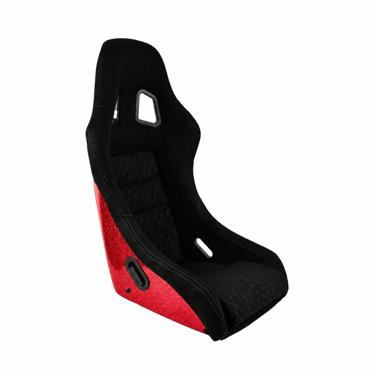 Bucket Seat Fixed - Pro Suede Checker Black, red glitter back