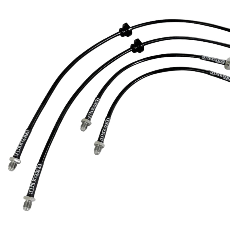 GKTECH S14/S15 TO Z32/SKYLINE CONVERSION BRAIDED BRAKE LINES (FRONT & REAR SET) (Order in)