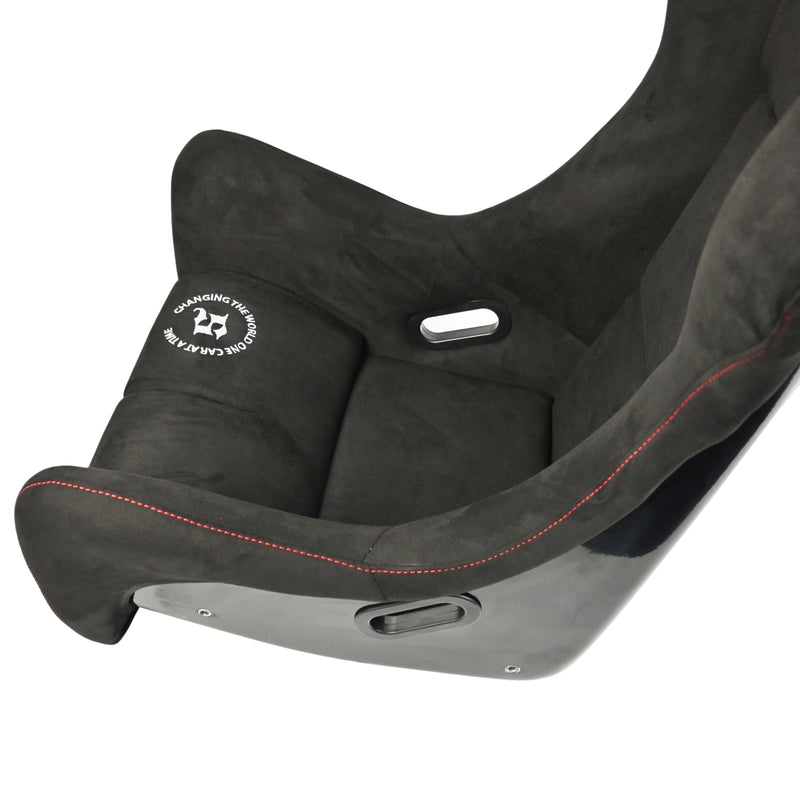 Bucket Seat - Black with Red Stitching Suede (Pro Style)