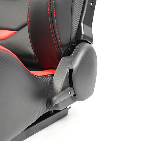 Bucket Seat Reclinable - Sport Style Black/Red