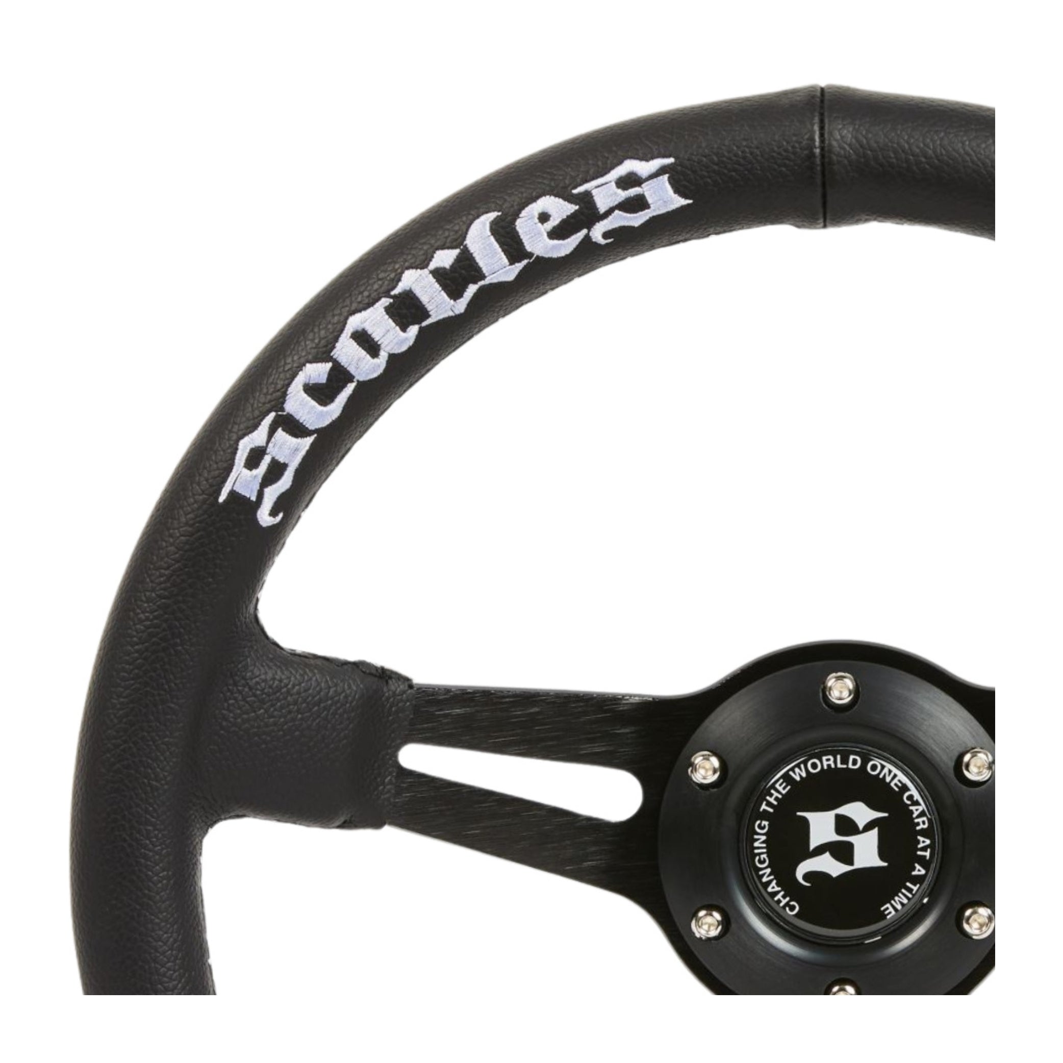 The LEATHER Steering Wheel 350mm-75mm