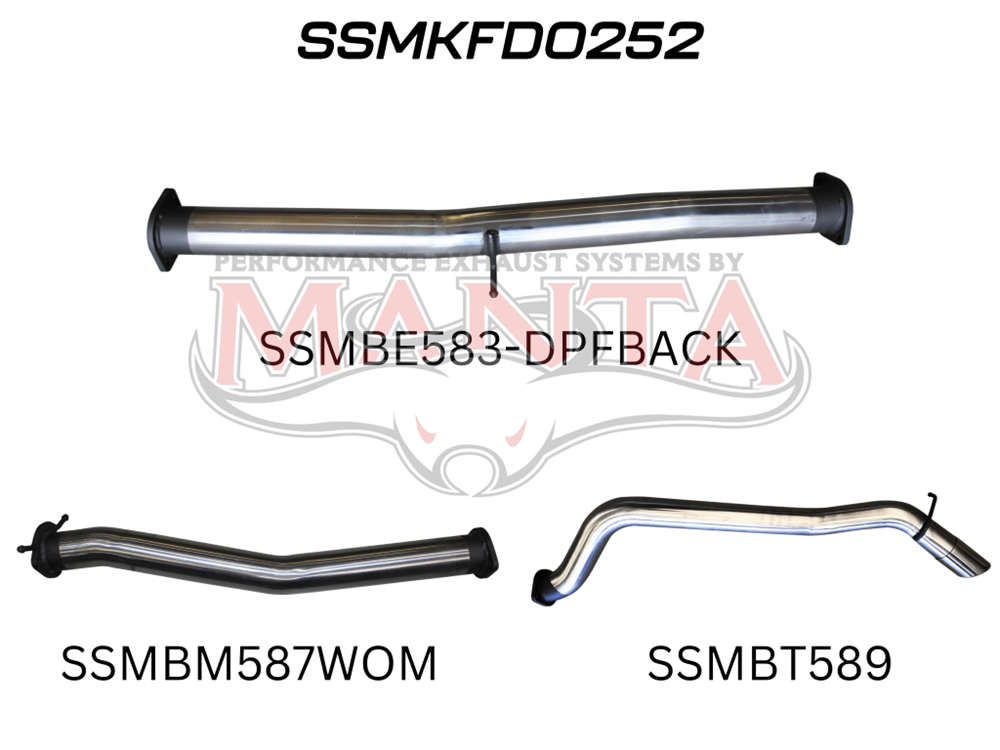 Ford PX2 & PX3 Ranger 3in DPF Back without muffler