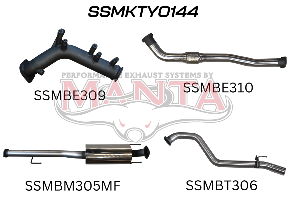 Toyota Hilux GUN126R 2.8L Turbo Back 3in Muffler NO Cat
