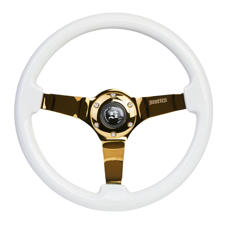 Scarles Prestige Steering Wheel - White/Gold