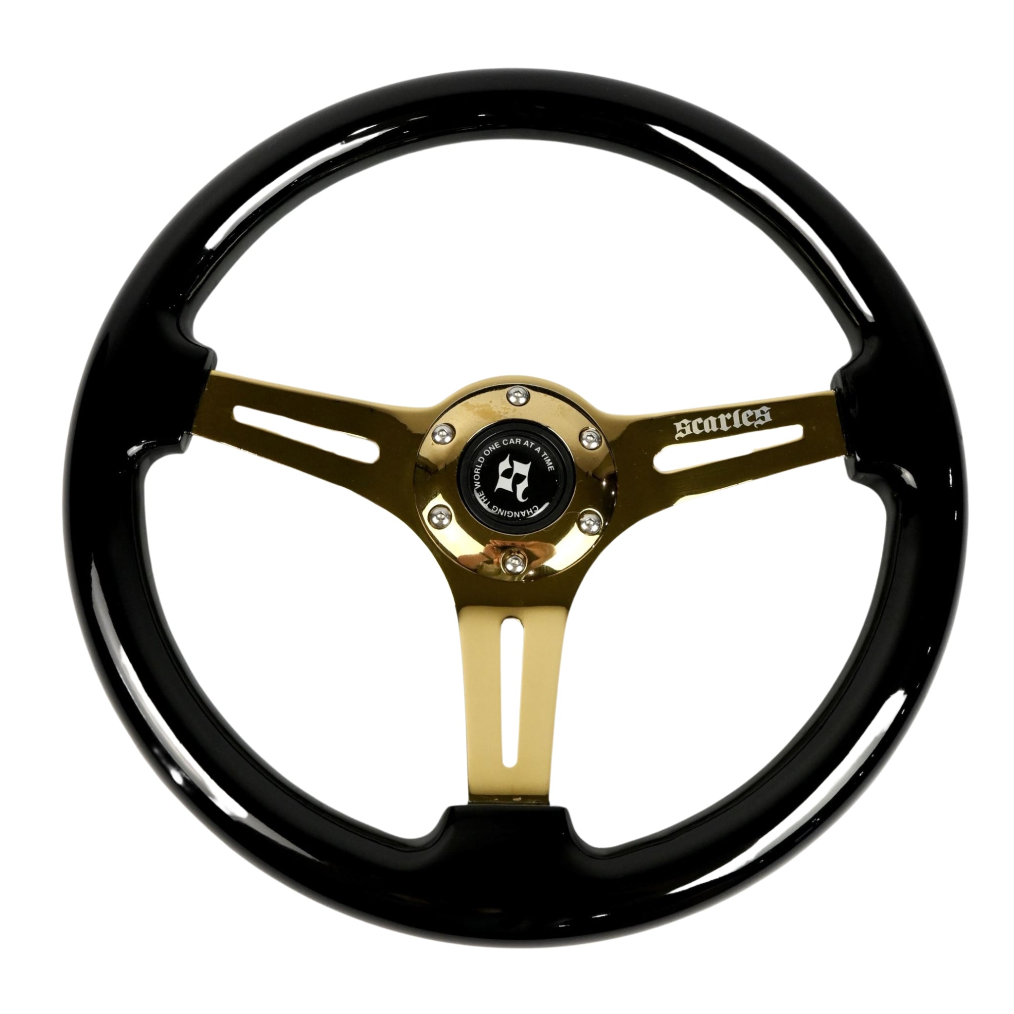 Scarles Prestige Steering Wheel - Black/Gold