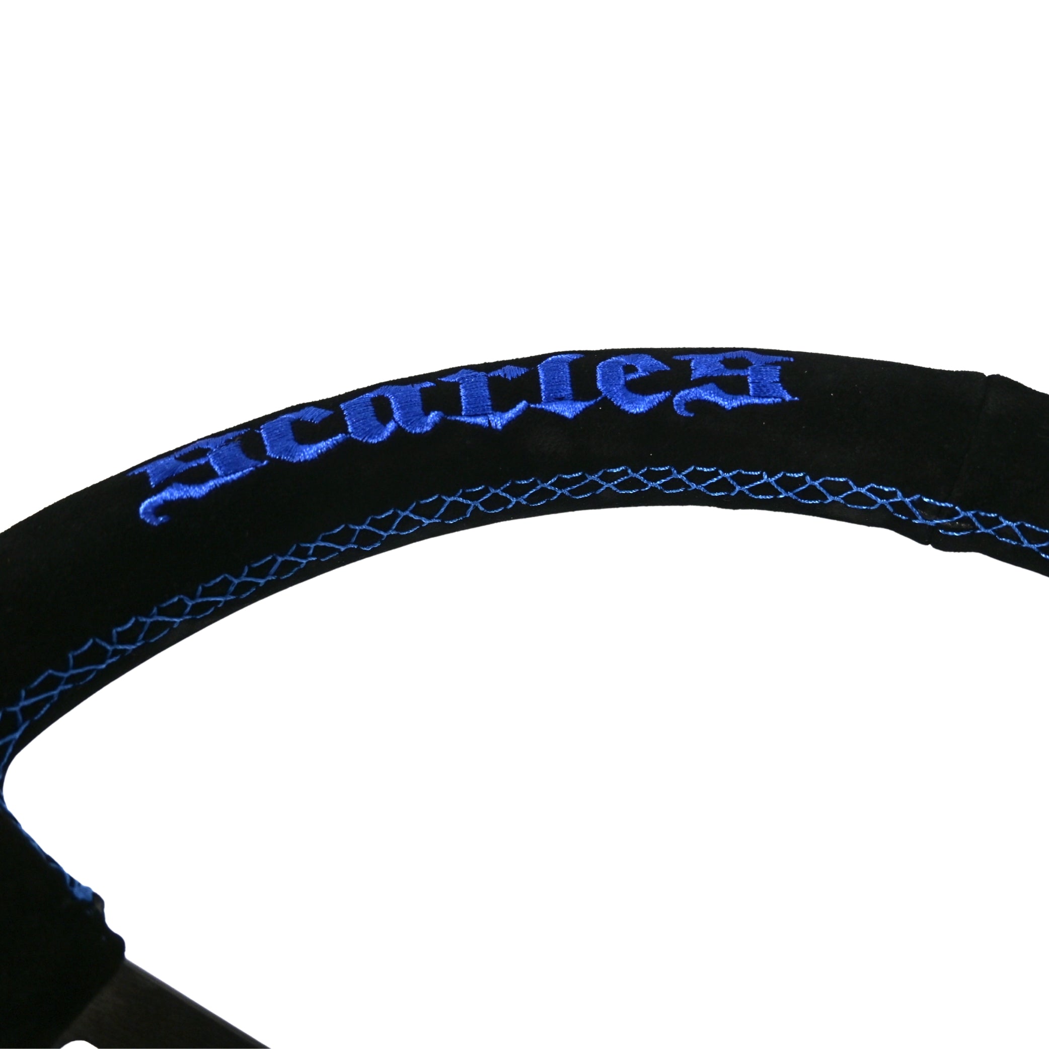 Scarles Suede Dedicated Drift Steering Wheel 350mm-90mm (blue logo & blue stitching)