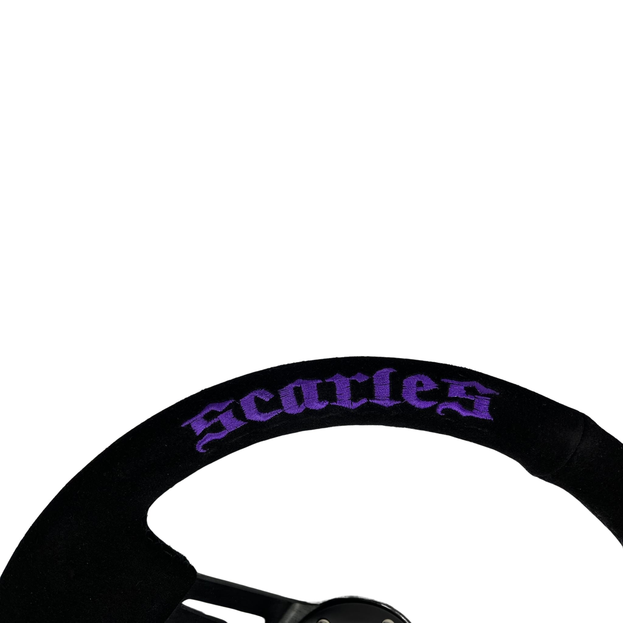 Scarles Suede Dedicated Drift Steering 350mm-90mm (purple logo)