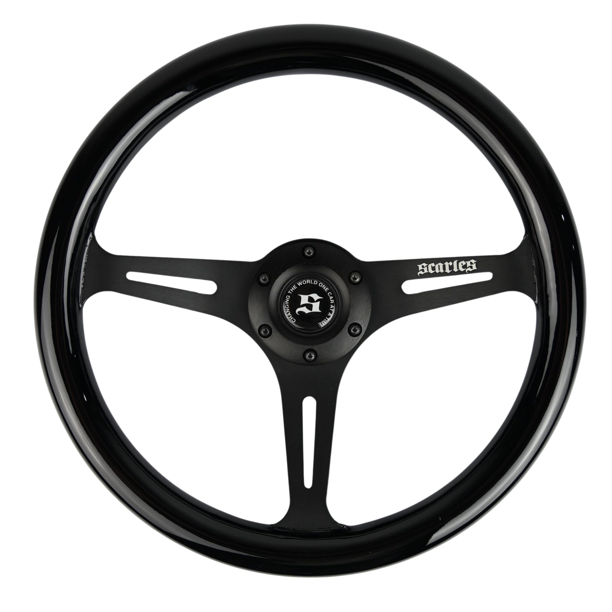 Gloss Black Mahogany Steering Wheel 340mm