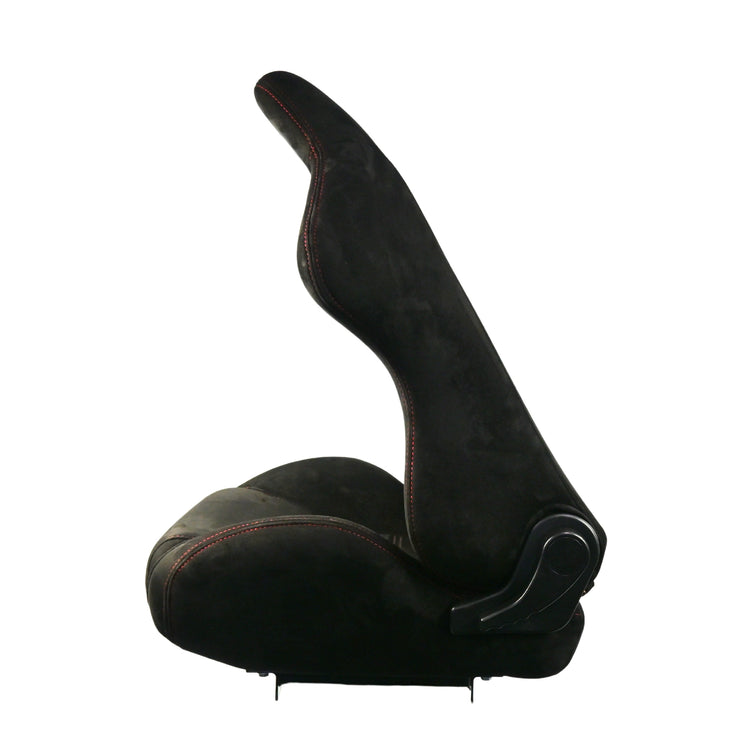 Black leather car gear shift and handbrake cover on a white background