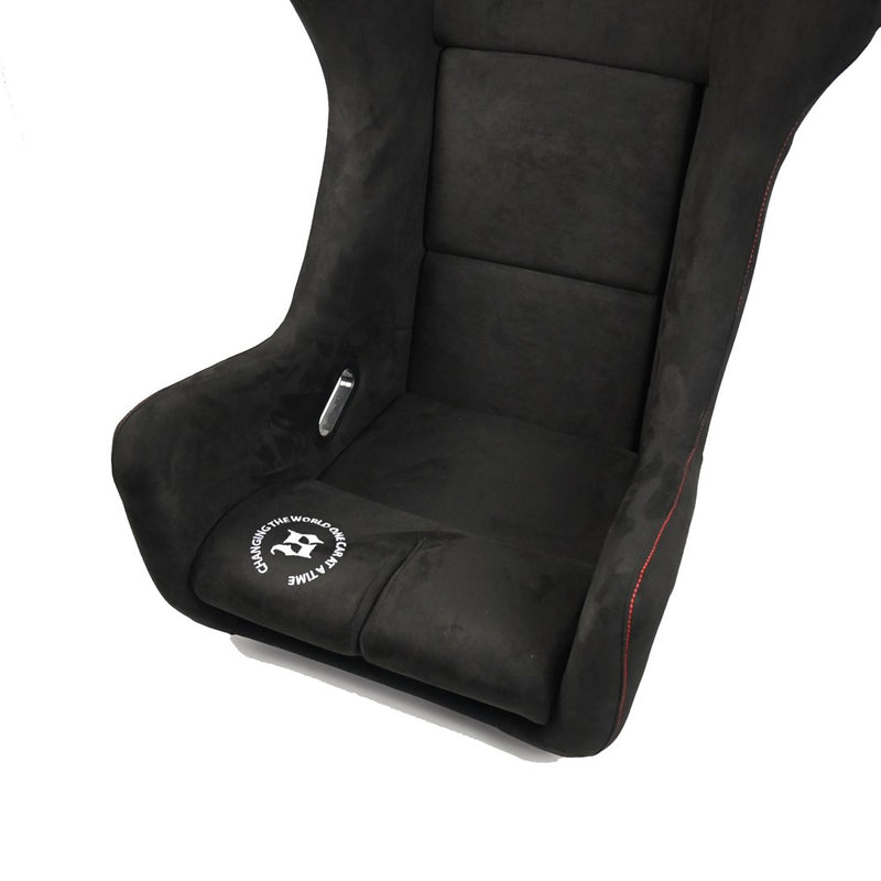 Bucket Seat - Black with Red Stitching Suede (Pro Style)