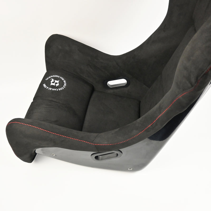 Bucket Seat - Black with Red Stitching Suede (Pro Style)