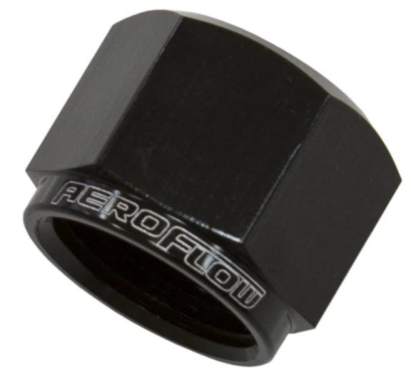 Raceworks RWF-820-08BK 8AN JIC Female Swivel Flare Cap - Black Anodized Aluminum
