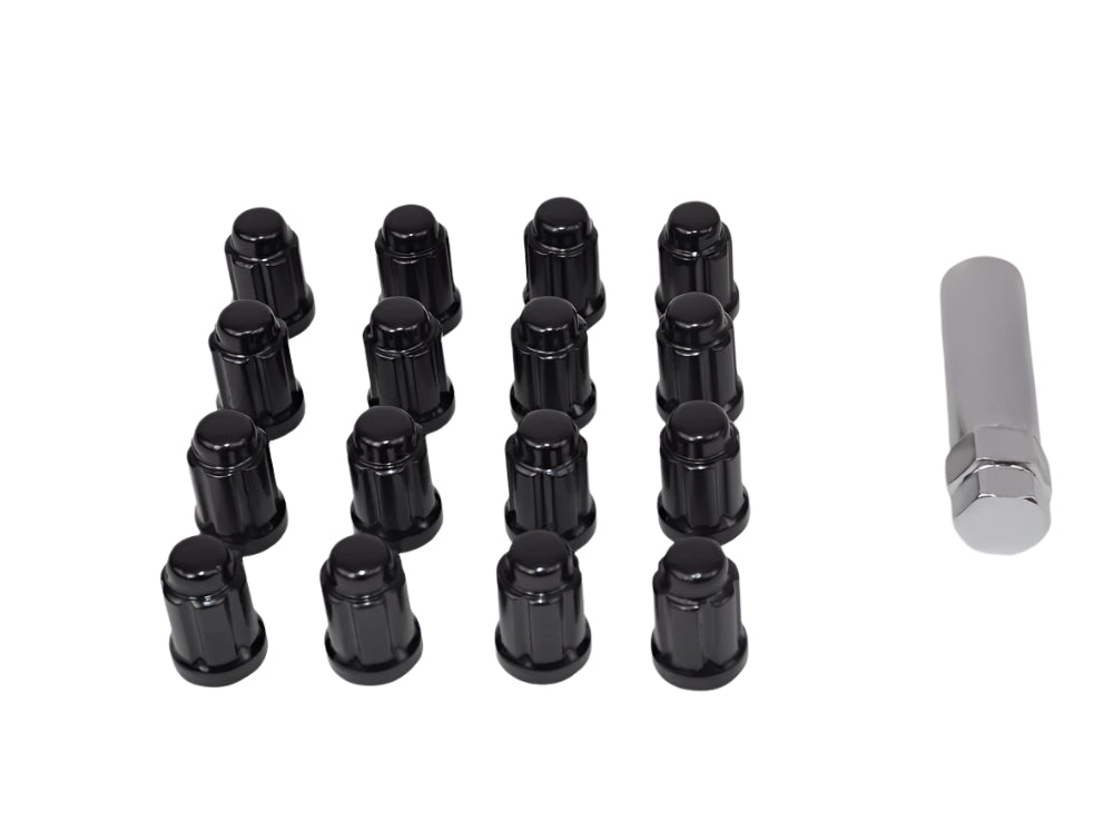 6 Spline Black Wheel Nuts 1/2-20 16 Set (4 STUD)