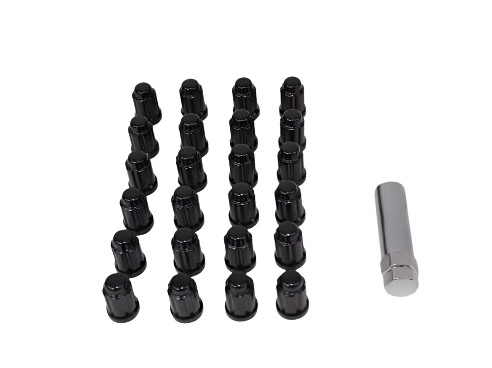 6 Spline Black Wheel Nuts 12x1.5 24 Set (6 STUD)