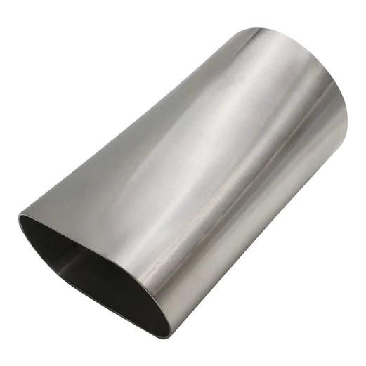 PROFLOW PIPE ADAPTER, EXHAUST, OVAL TO ROUND, STAINLESS STEEL, RAW, 3.50 IN. INLET/OUTLET, 6 IN. LENGTH