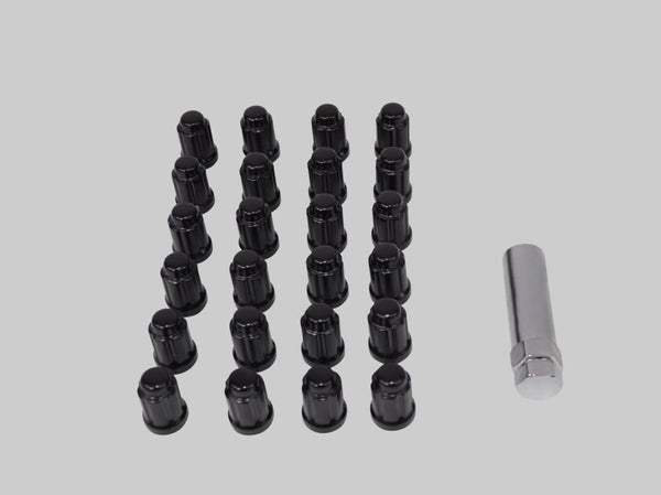 6 Spline Black Wheel Nuts 14x1.5 (Individual)