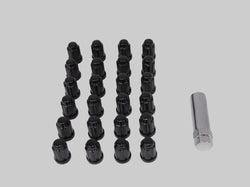 6 Spline Black Wheel Nuts 14x1.5 20 Set (5 STUD)